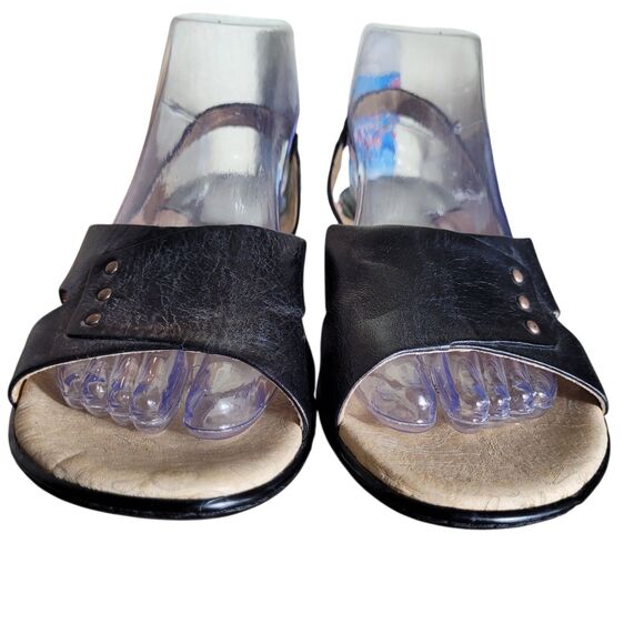 Sofft Angelina Slingback Kitten Heels Sandals Women's 8.5 Black Leather Comfy - Picture 6 of 10